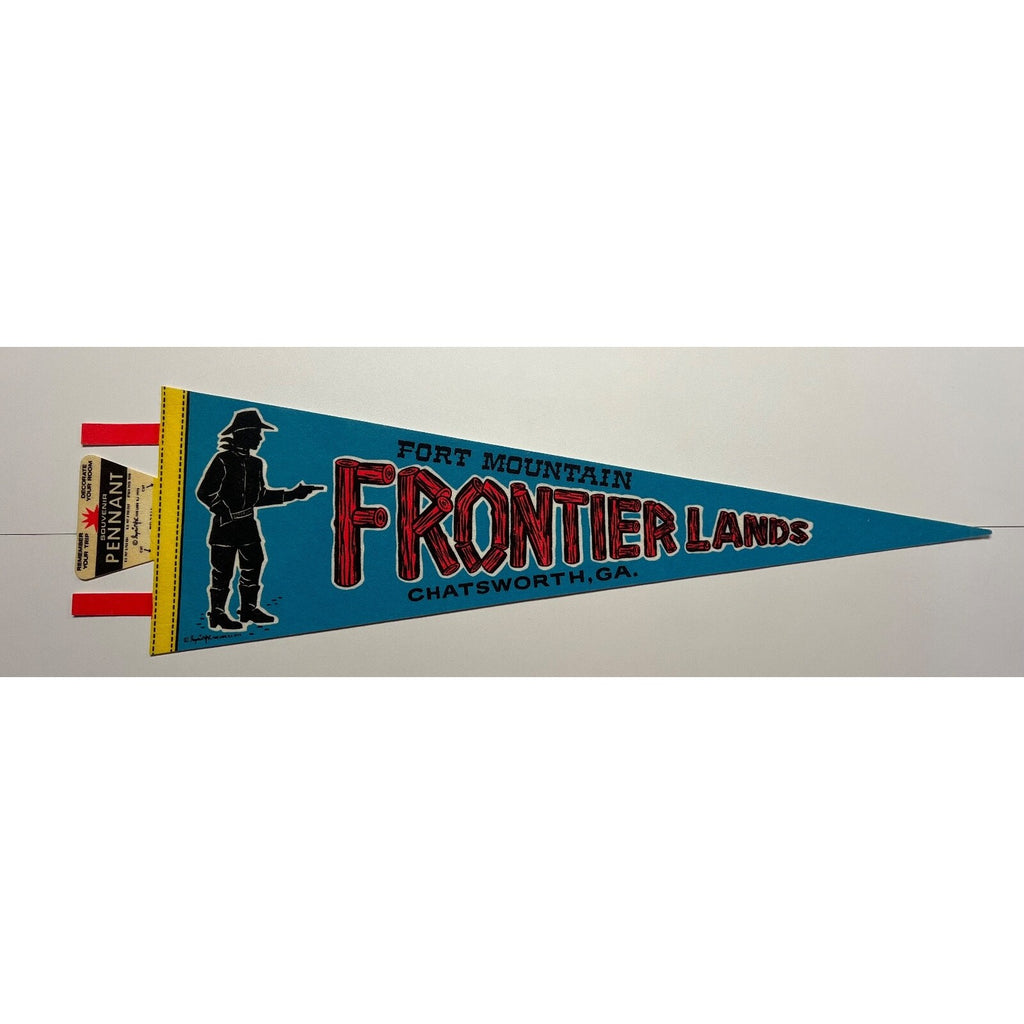Vintage Souvenir Felt Pennant Fort Mountain Frontier Lands Chatsworth GA
