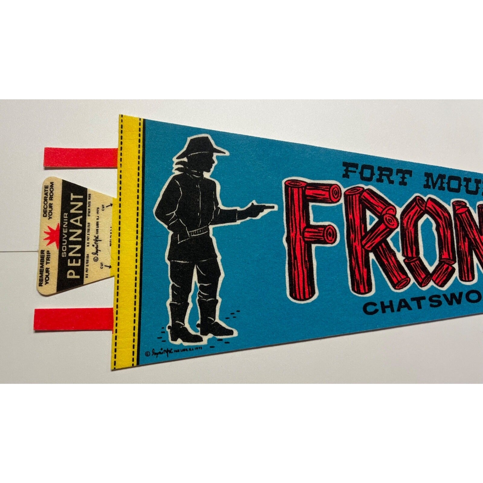 Vintage Souvenir Felt Pennant Fort Mountain Frontier Lands Chatsworth GA