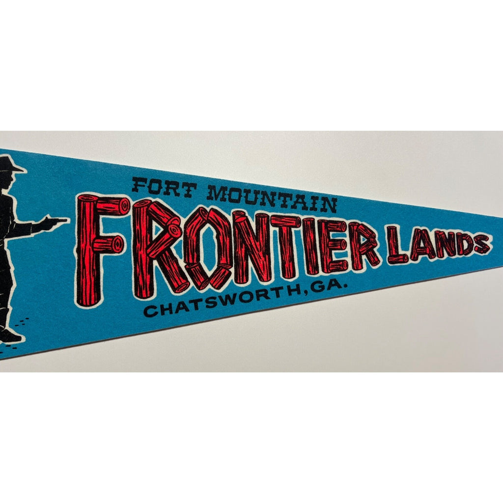 Vintage Souvenir Felt Pennant Fort Mountain Frontier Lands Chatsworth GA