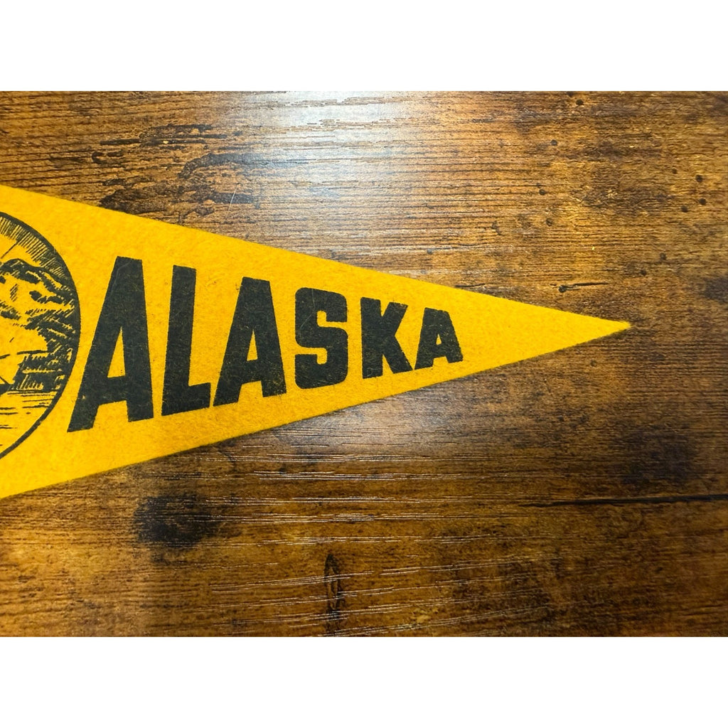 Vintage Alaska Landmarks Souvenir Mini Felt Pennant 8"