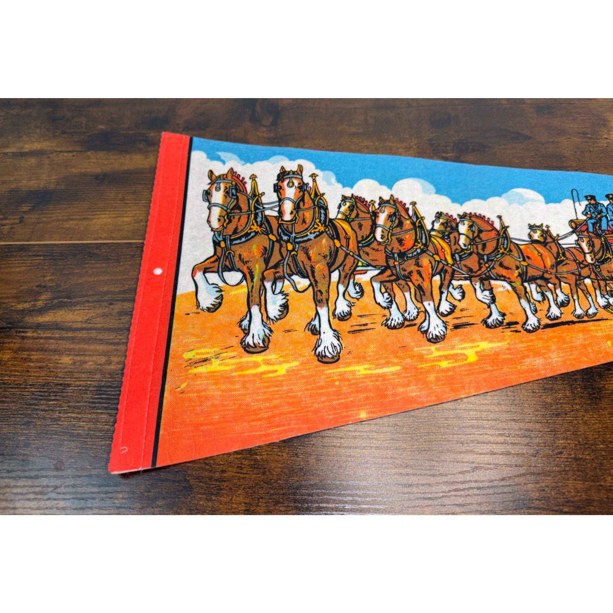 Vintage Grants Farm St. Louis Missouri Souvenir Felt Pennant With Clydesdales
