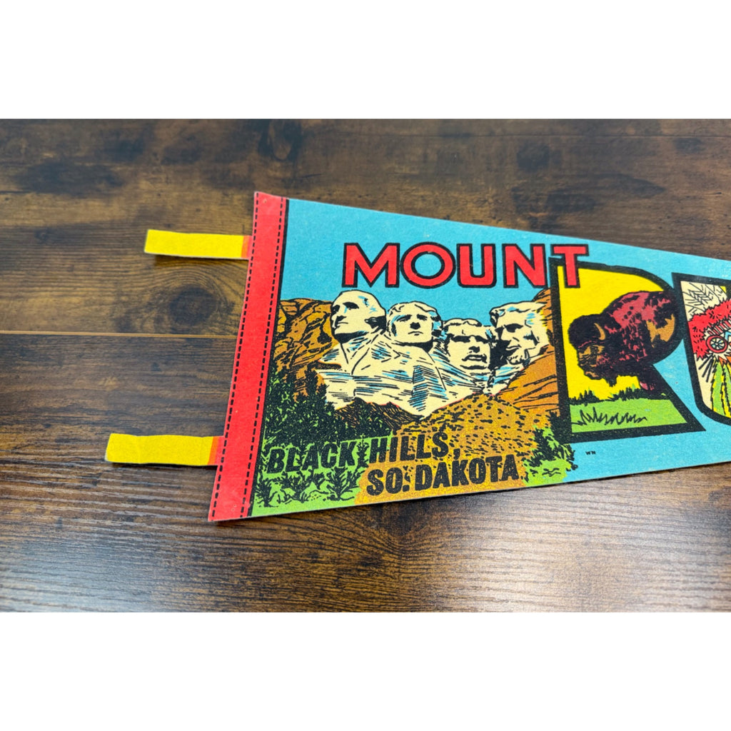 Vintage Mount Rushmore Pennant Black Hills South Dakota Felt Souvenir Flag