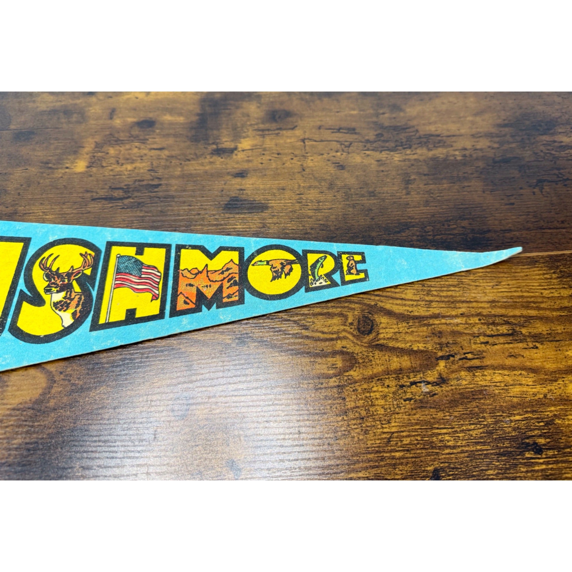 Vintage Mount Rushmore Pennant Black Hills South Dakota Felt Souvenir Flag
