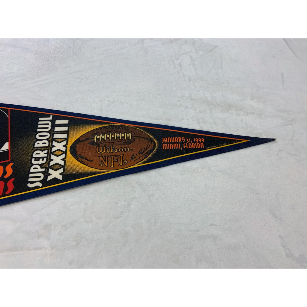 Vintage Atlanta Falcons vs Denver Broncos super bowl XXXIII 1999 pennant