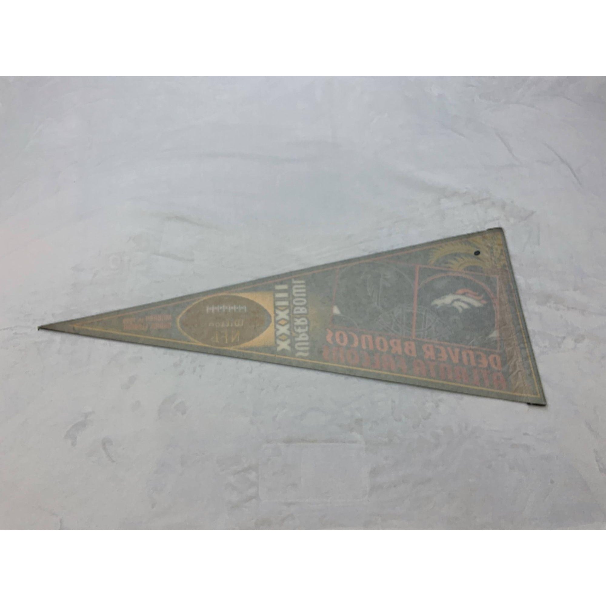 Vintage Atlanta Falcons vs Denver Broncos super bowl XXXIII 1999 pennant