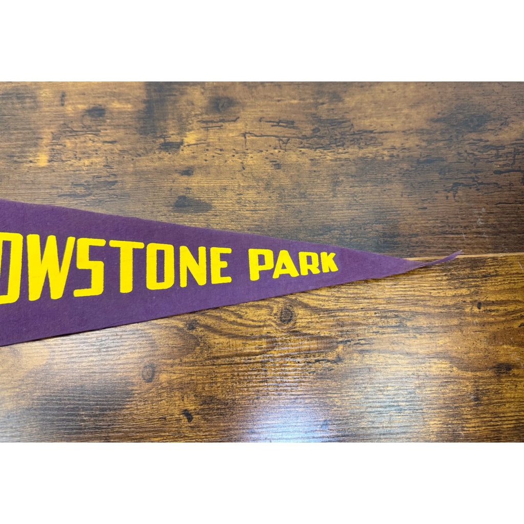 Vintage Yellowstone Park Pennant With Old Faithful Design Collectible