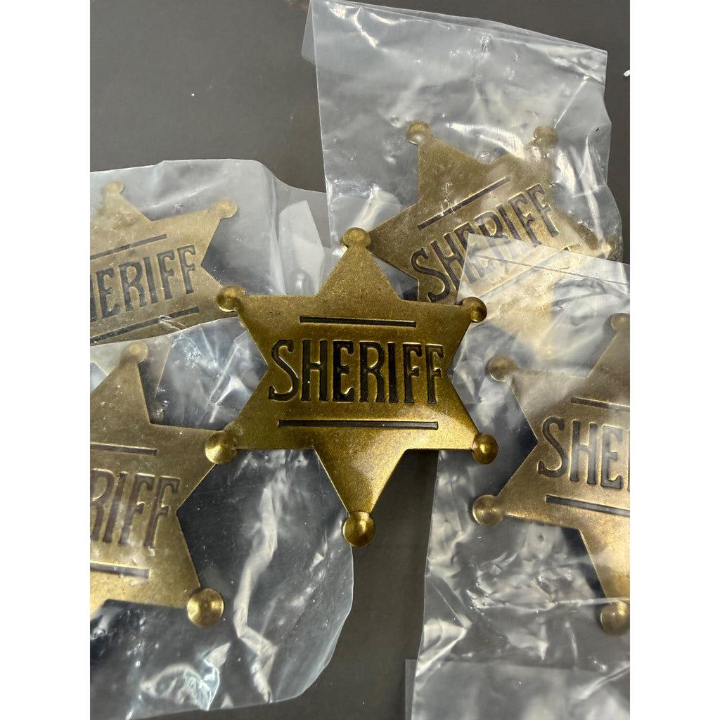 Set Of 5 Sheriff Star Badges With Pin Backing For Costumes Or Decorations