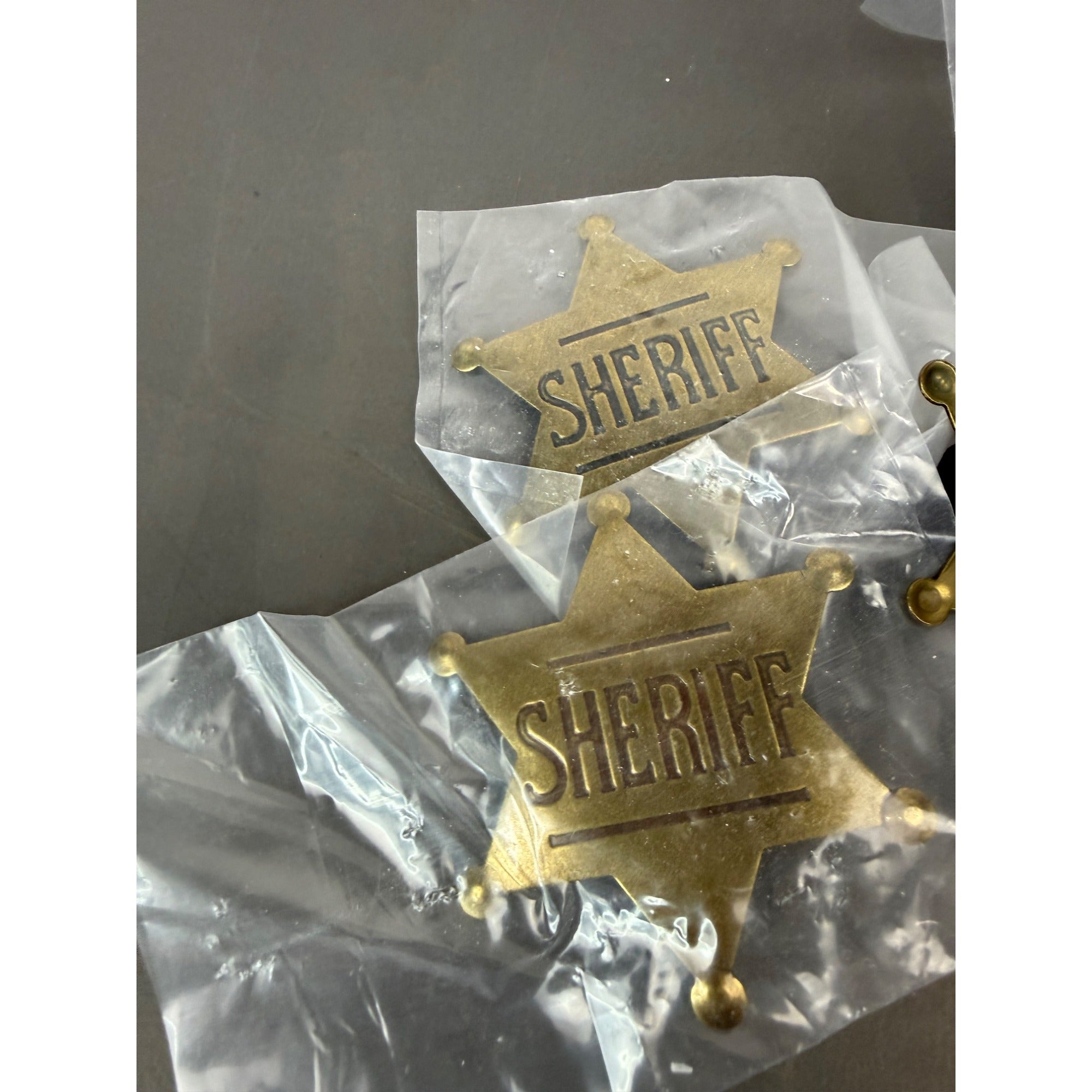 Set Of 5 Sheriff Star Badges With Pin Backing For Costumes Or Decorations
