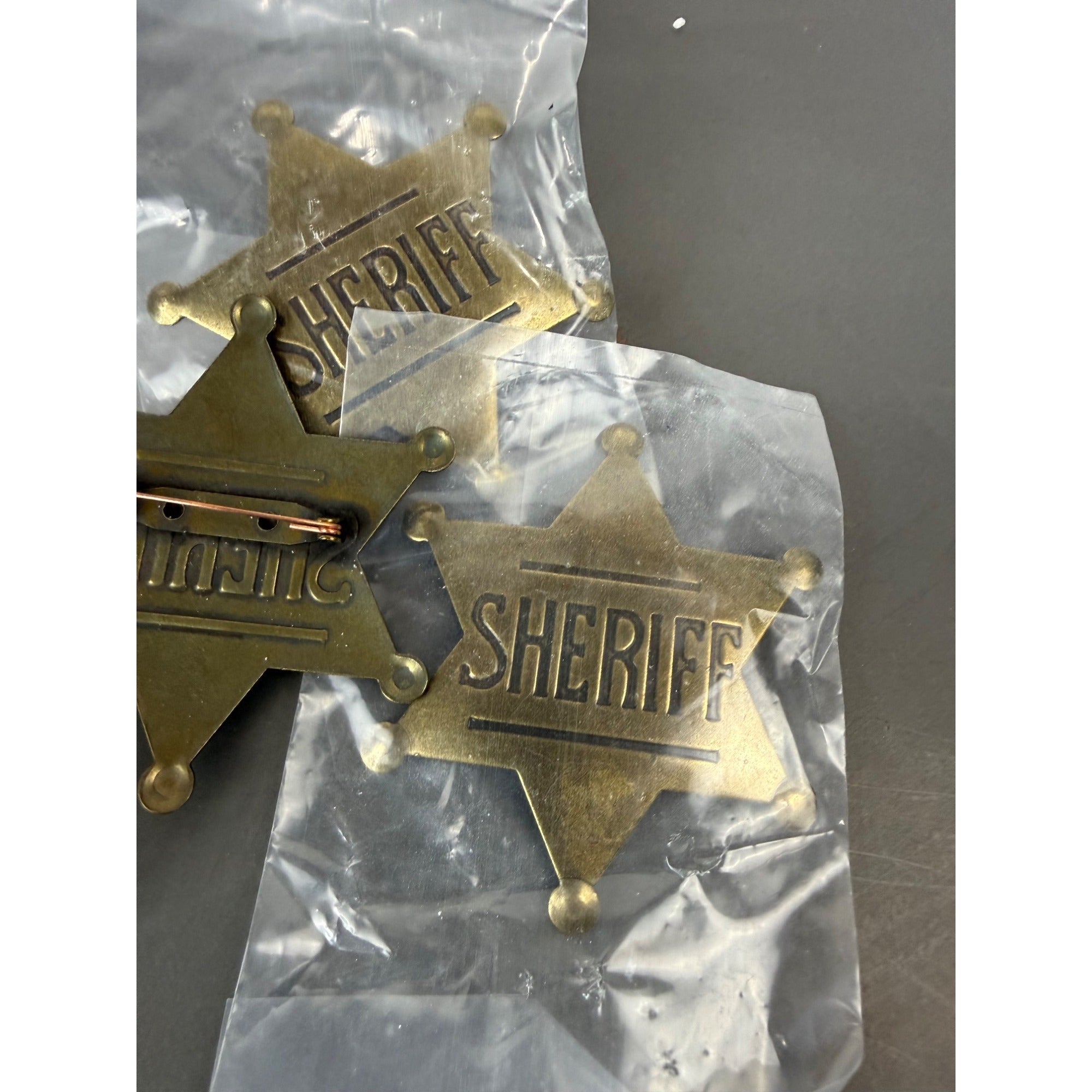 Set Of 5 Sheriff Star Badges With Pin Backing For Costumes Or Decorations