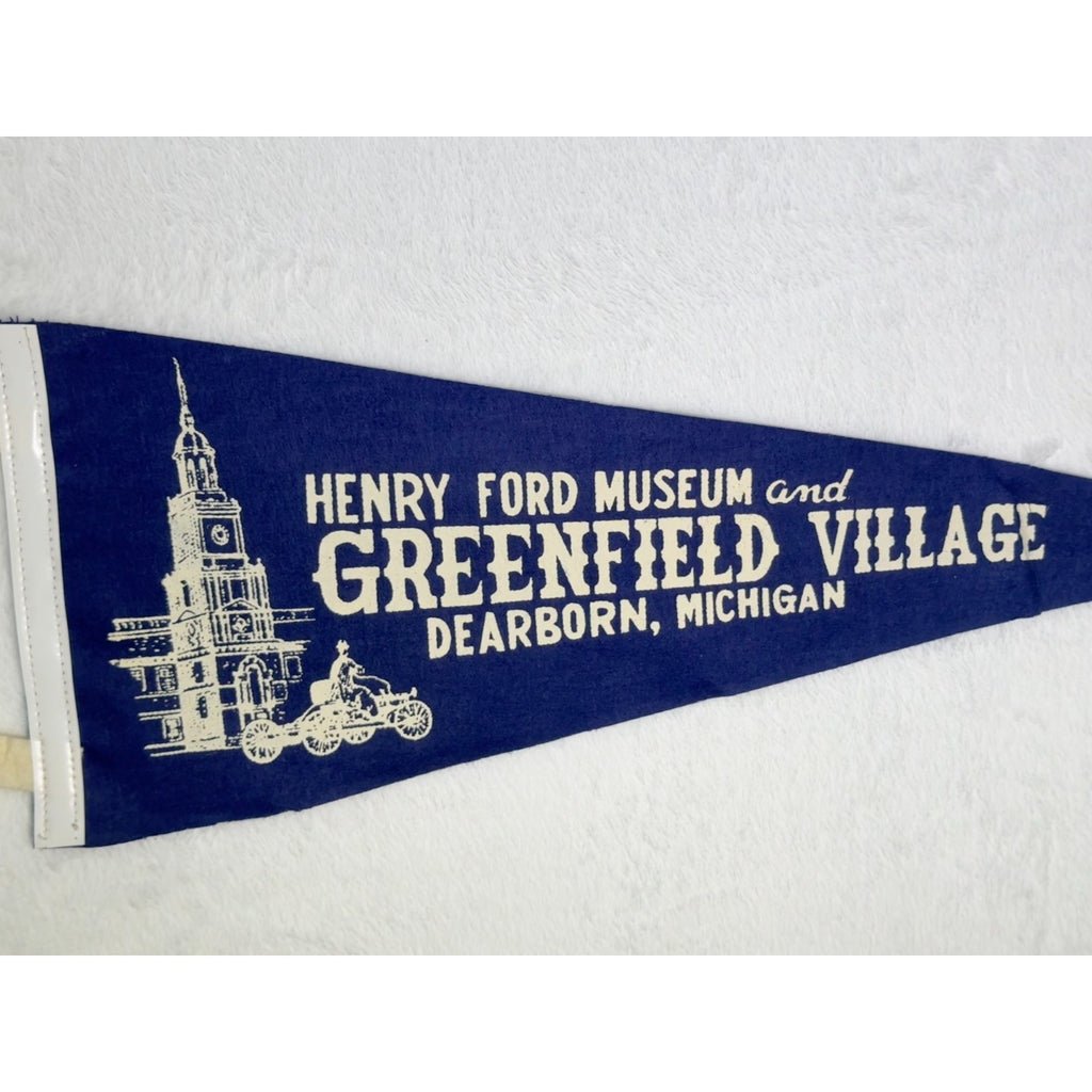 Vintage Henry Ford Museum and Greenfield Village Dearbor, Michigan pennant