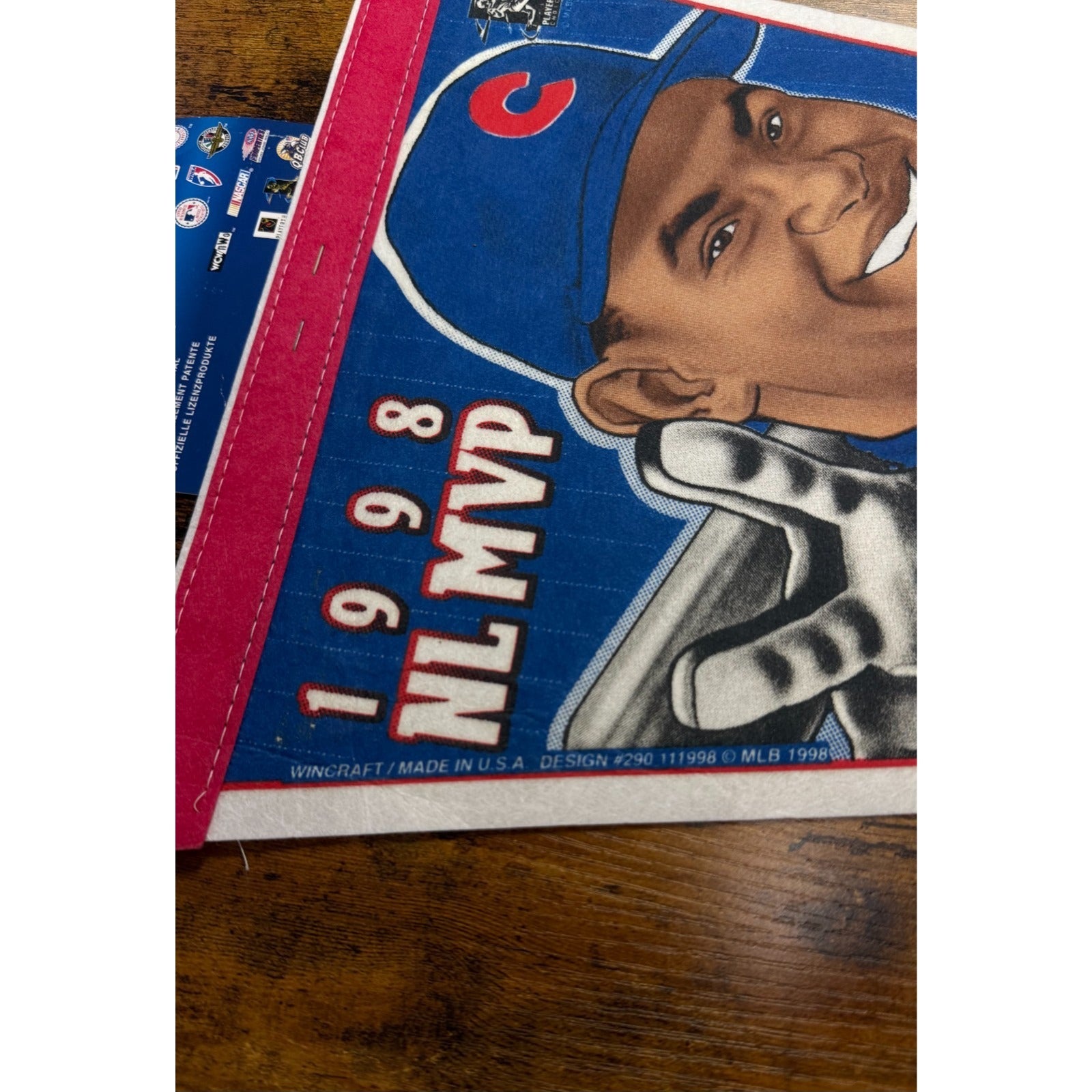 Vintage 1998 Chicago Cubs NL MVP Sammy Sosa pennant
