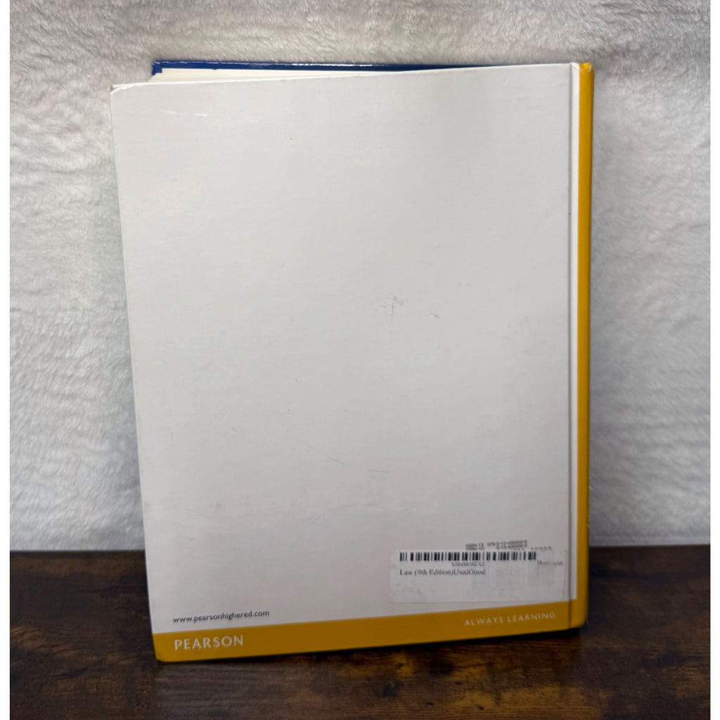 Business Law hardcover ninth edition by Henry Cheeseman Pearson