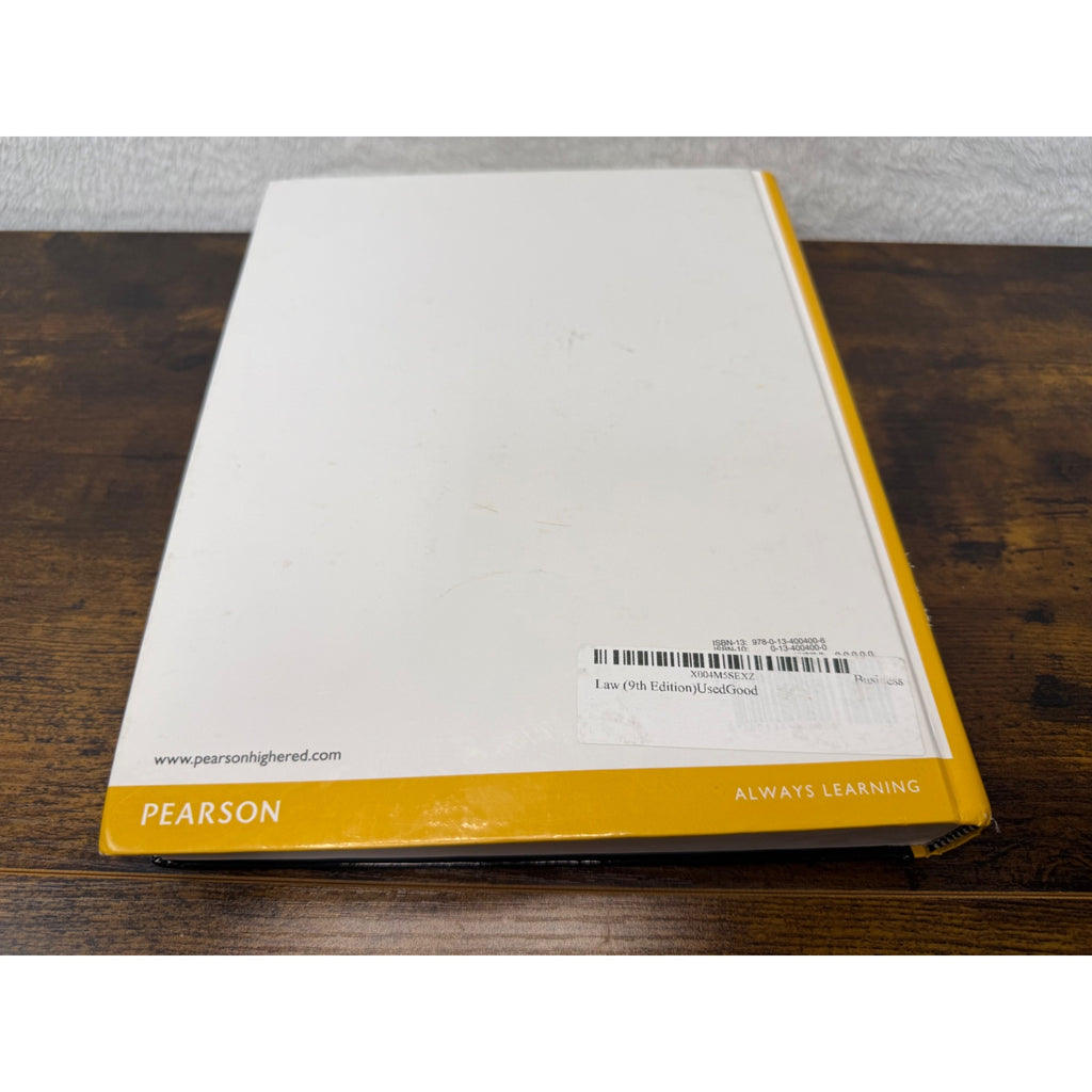 Business Law hardcover ninth edition by Henry Cheeseman Pearson