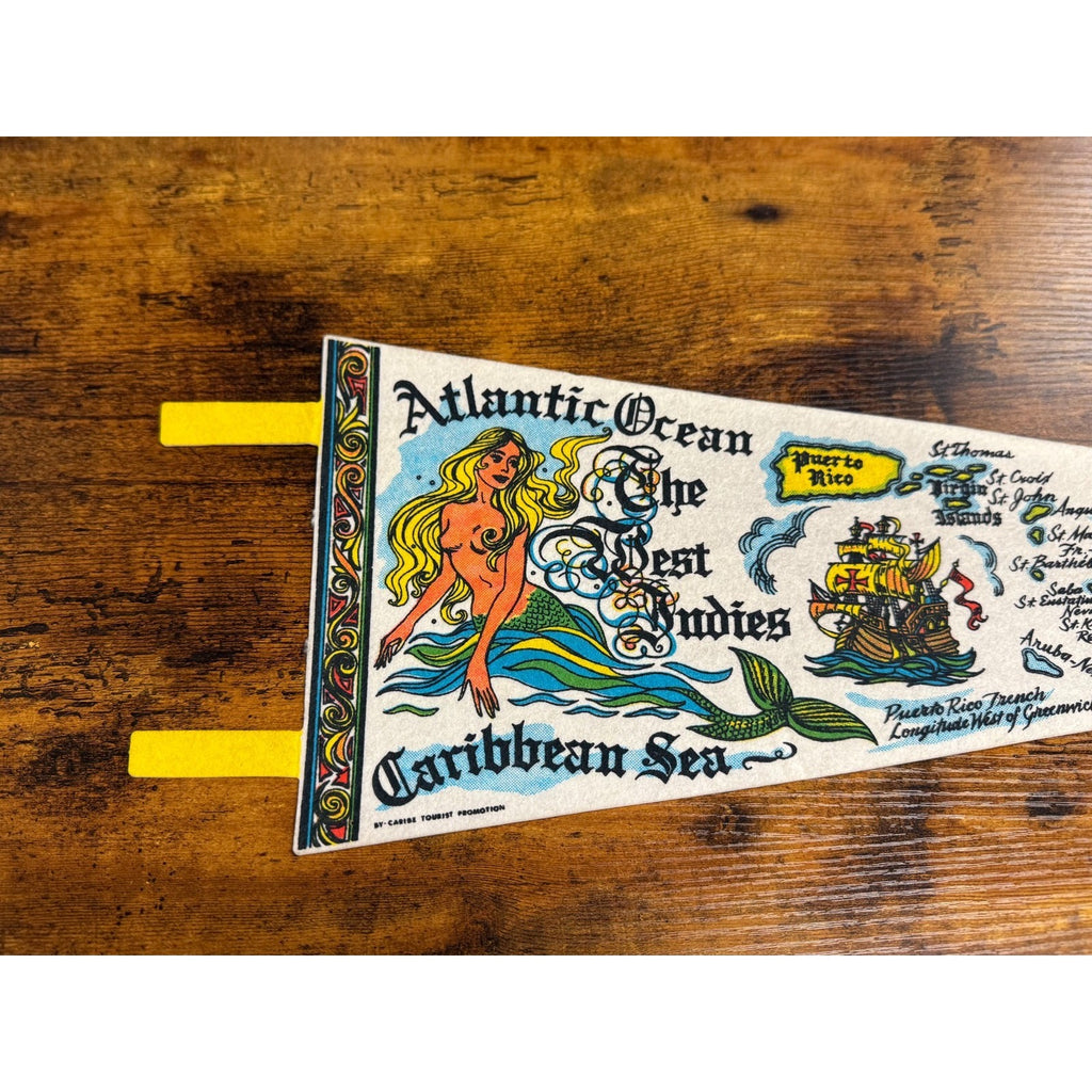 Vintage Atlantic Ocean and Caribbean Sea "The Best Bodies" pennant