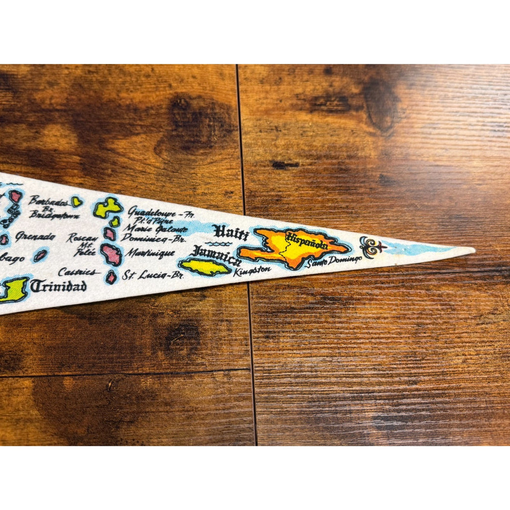 Vintage Atlantic Ocean and Caribbean Sea "The Best Bodies" pennant