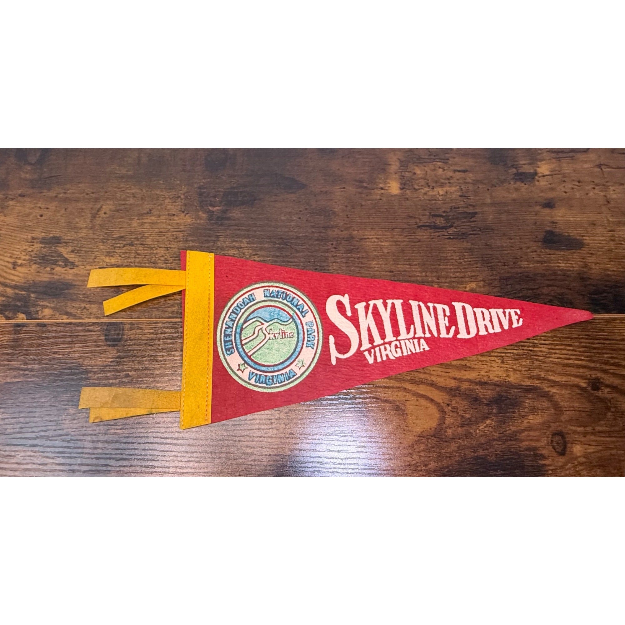 Vintage Skyline Drive Virginia Felt Pennant Shenandoah National Park