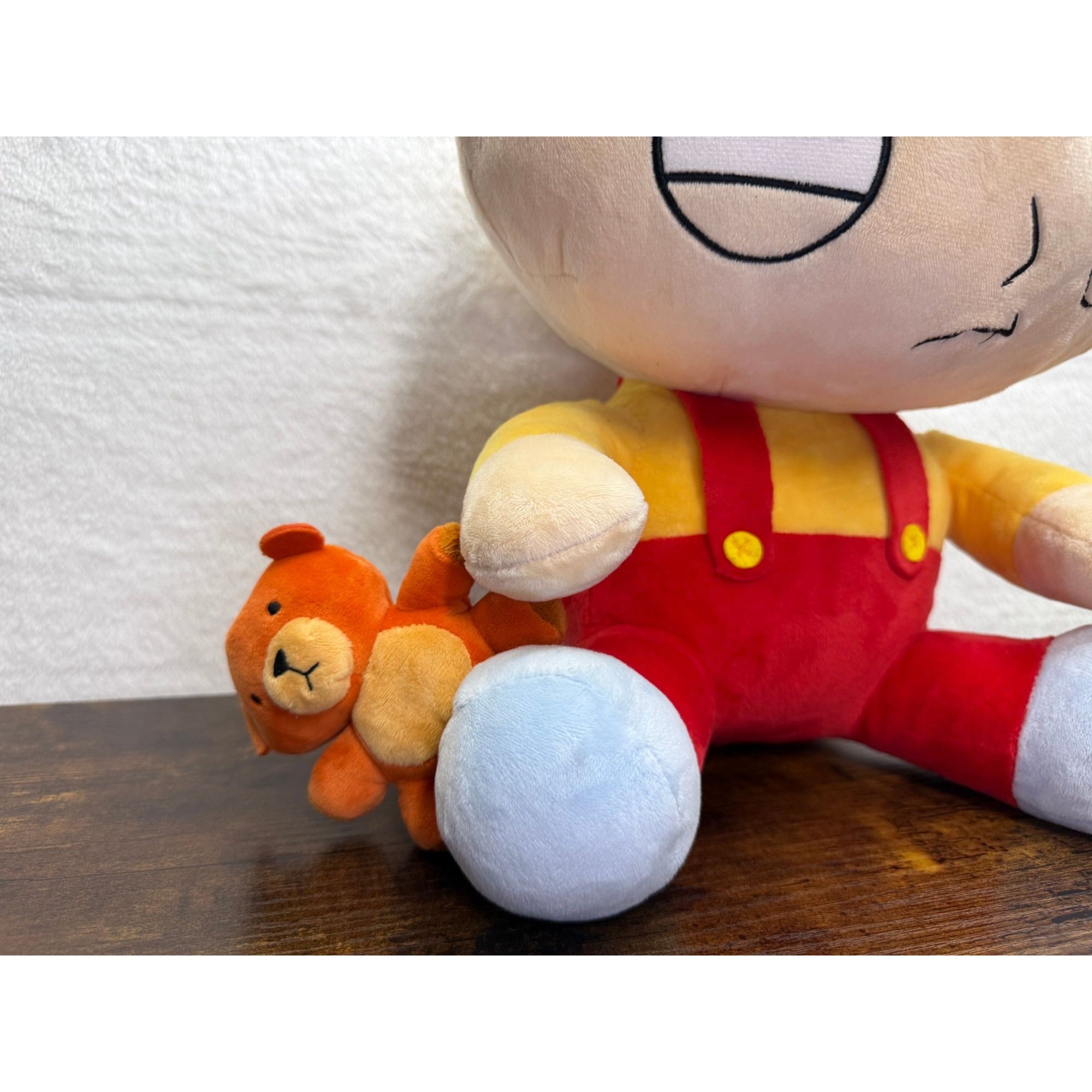 Family Guy Stewie Griffin vibrating Hug me Plush Toy With Teddy Bear sits 14"