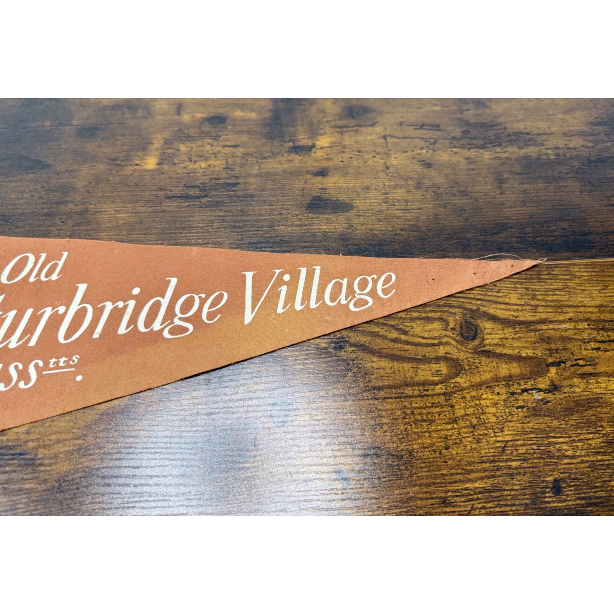Vintage Old Sturbridge Village Massachusetts Felt Pennant With Rustic Design