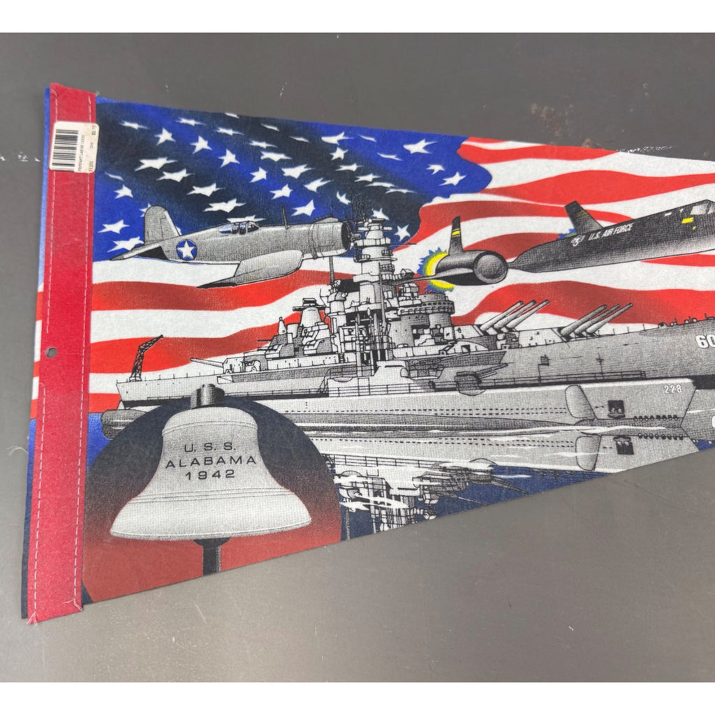 Vintage 90’s USS Alabama Battleship pennant
