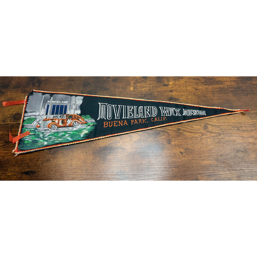 Vintage Movieland Wax Museum Buena Park California Felt Pennant