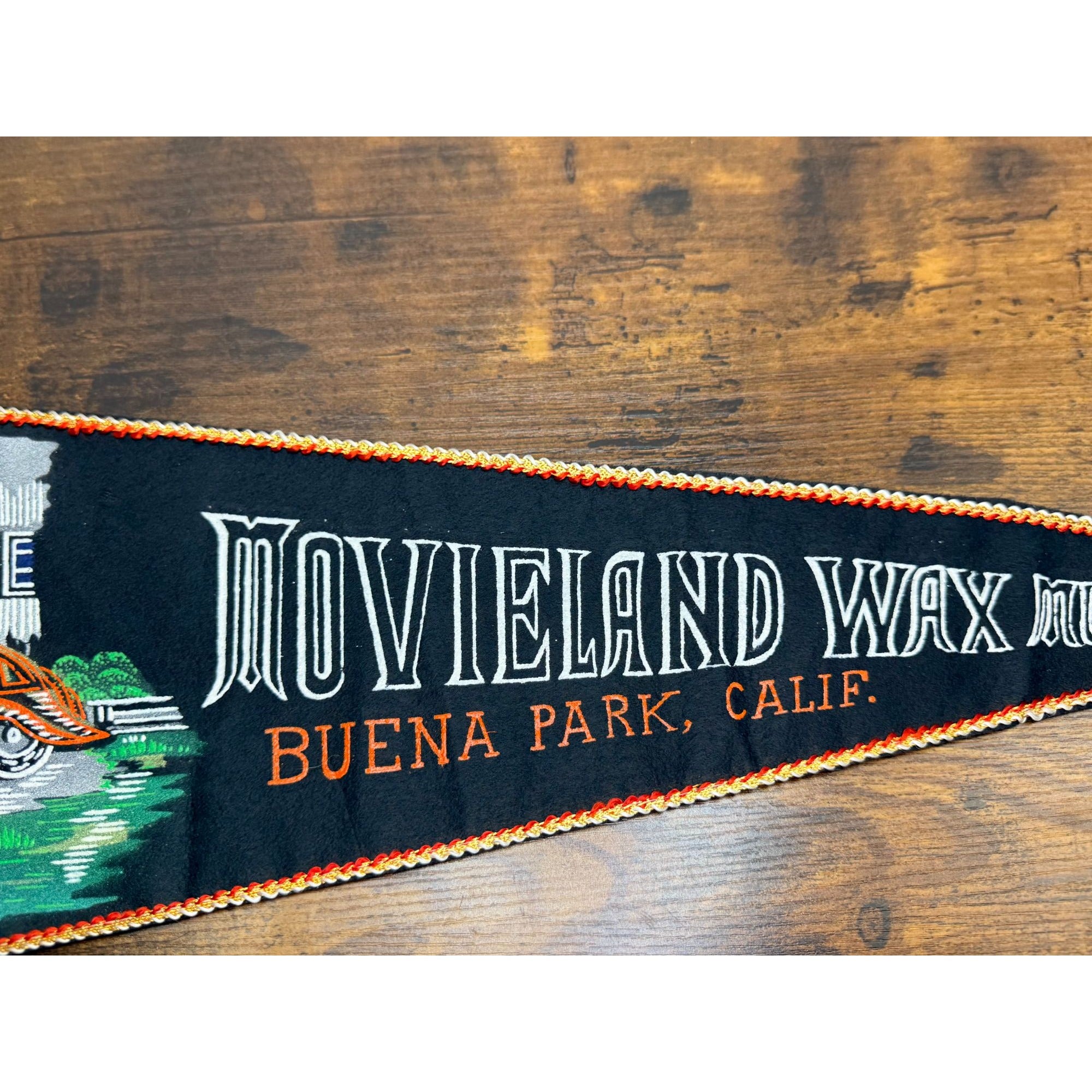 Vintage Movieland Wax Museum Buena Park California Felt Pennant