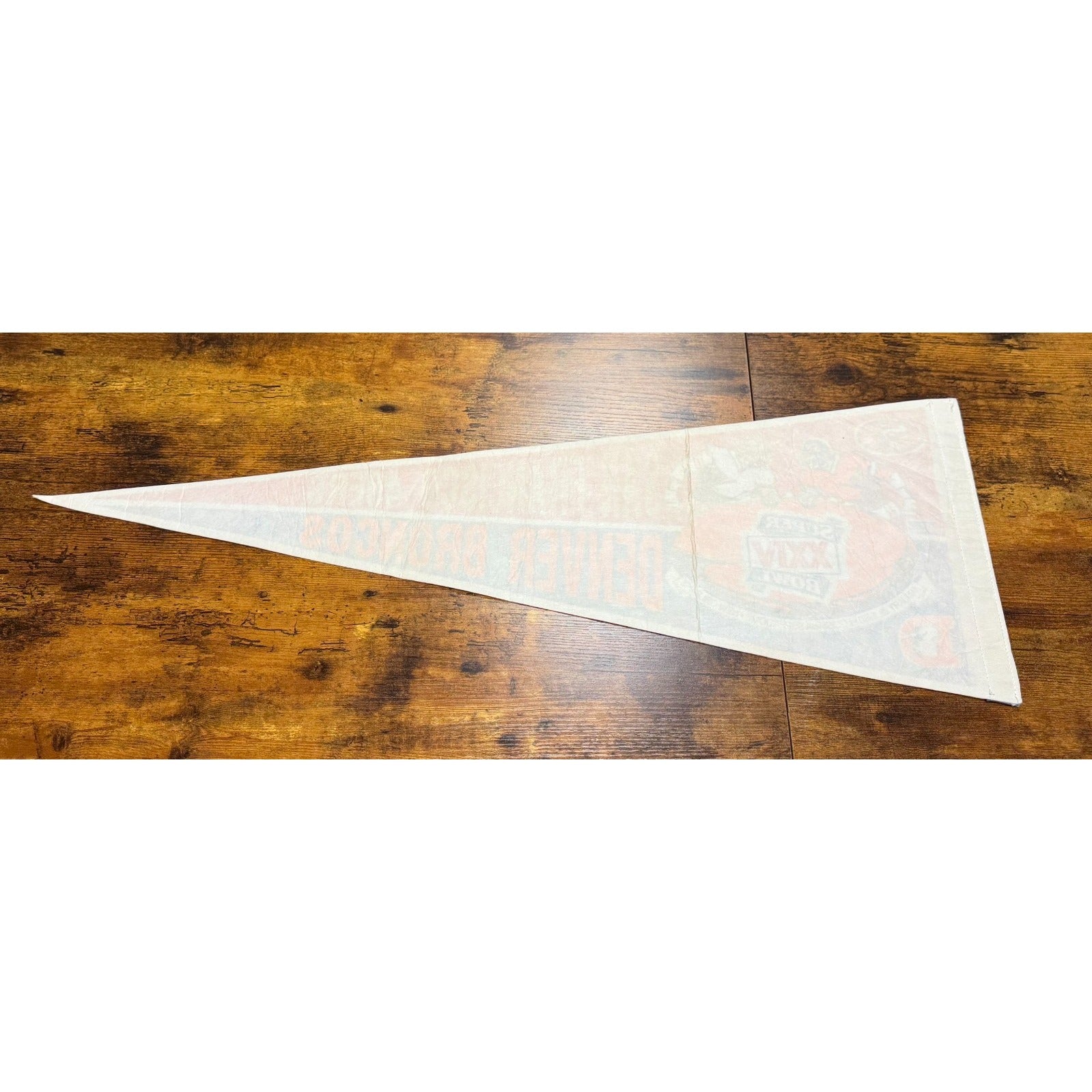 Vintage 1990 Super Bowl Denver Broncos / San Francisco 49ers Pennant New Orleans