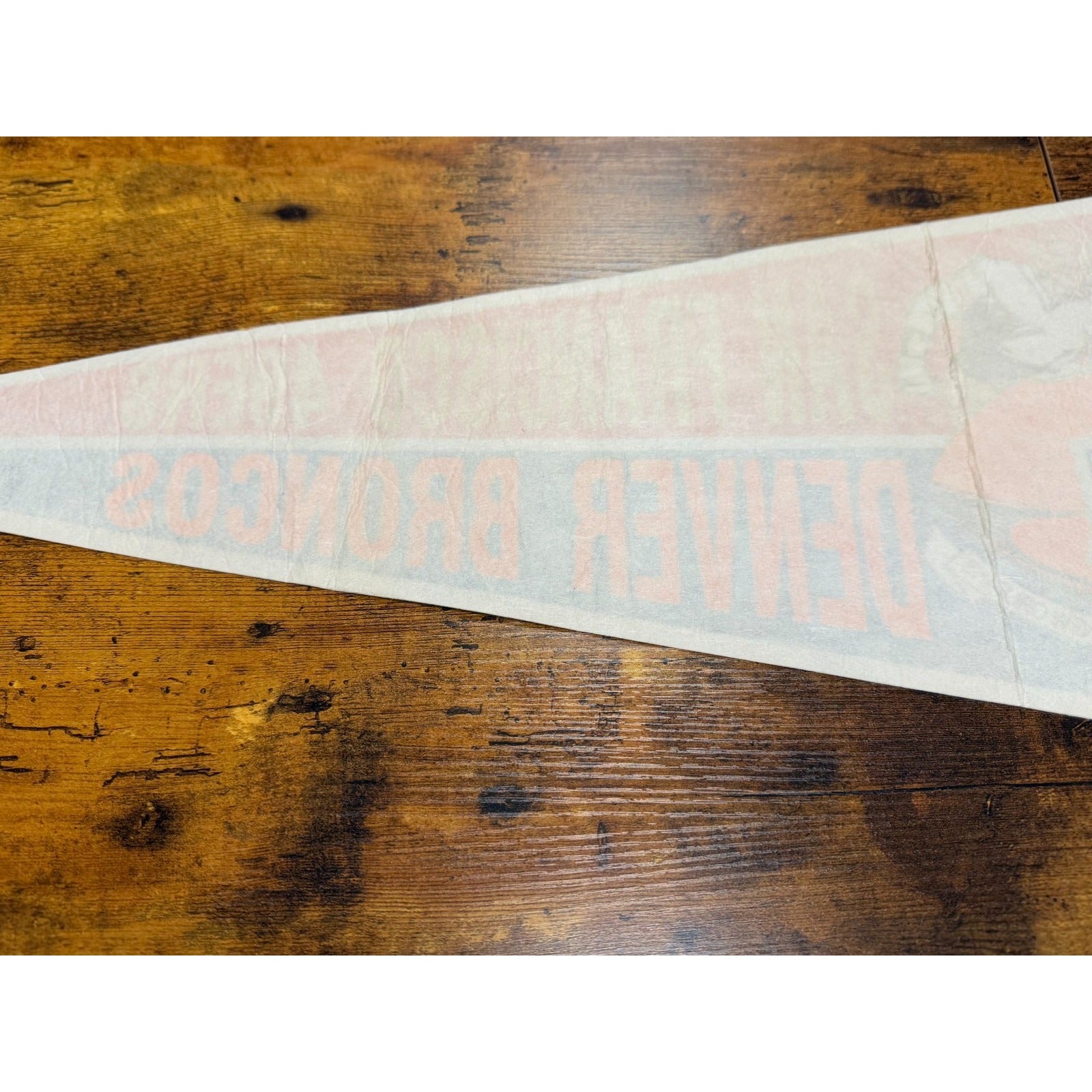 Vintage 1990 Super Bowl Denver Broncos / San Francisco 49ers Pennant New Orleans