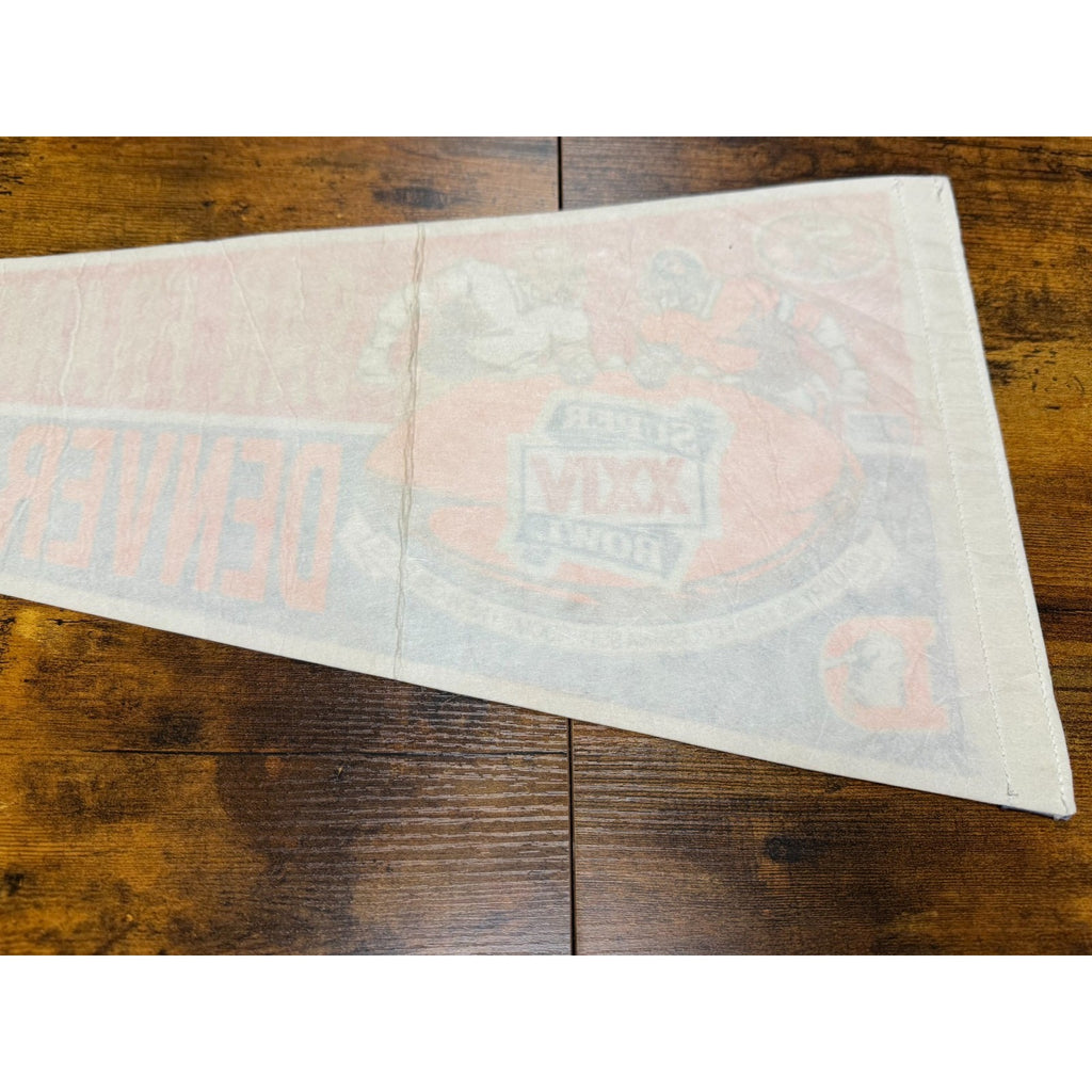 Vintage 1990 Super Bowl Denver Broncos / San Francisco 49ers Pennant New Orleans