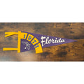 Vintage 1973 Florida Felt Pennant Purple & Gold With Map Design