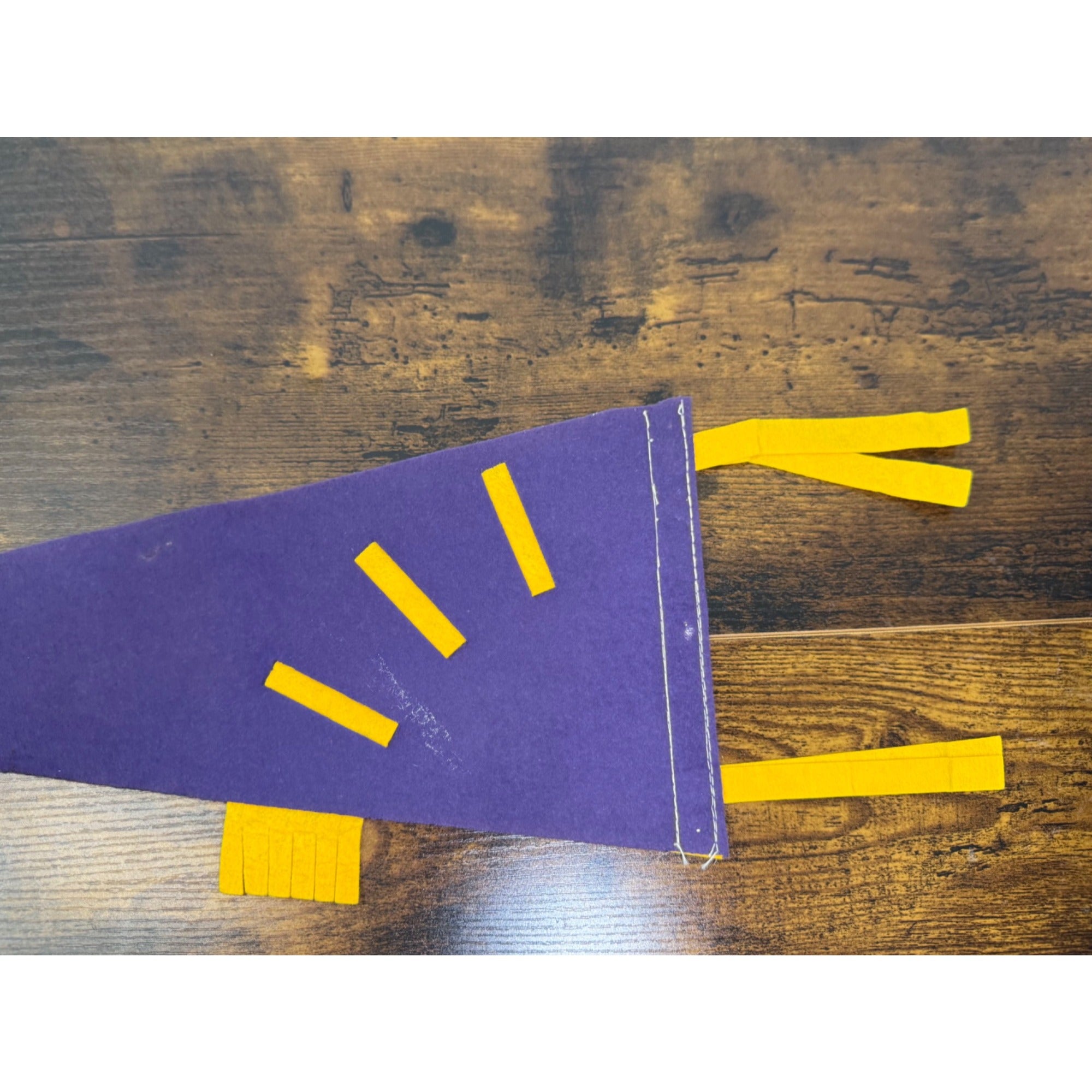 Vintage 1973 Florida Felt Pennant Purple & Gold With Map Design