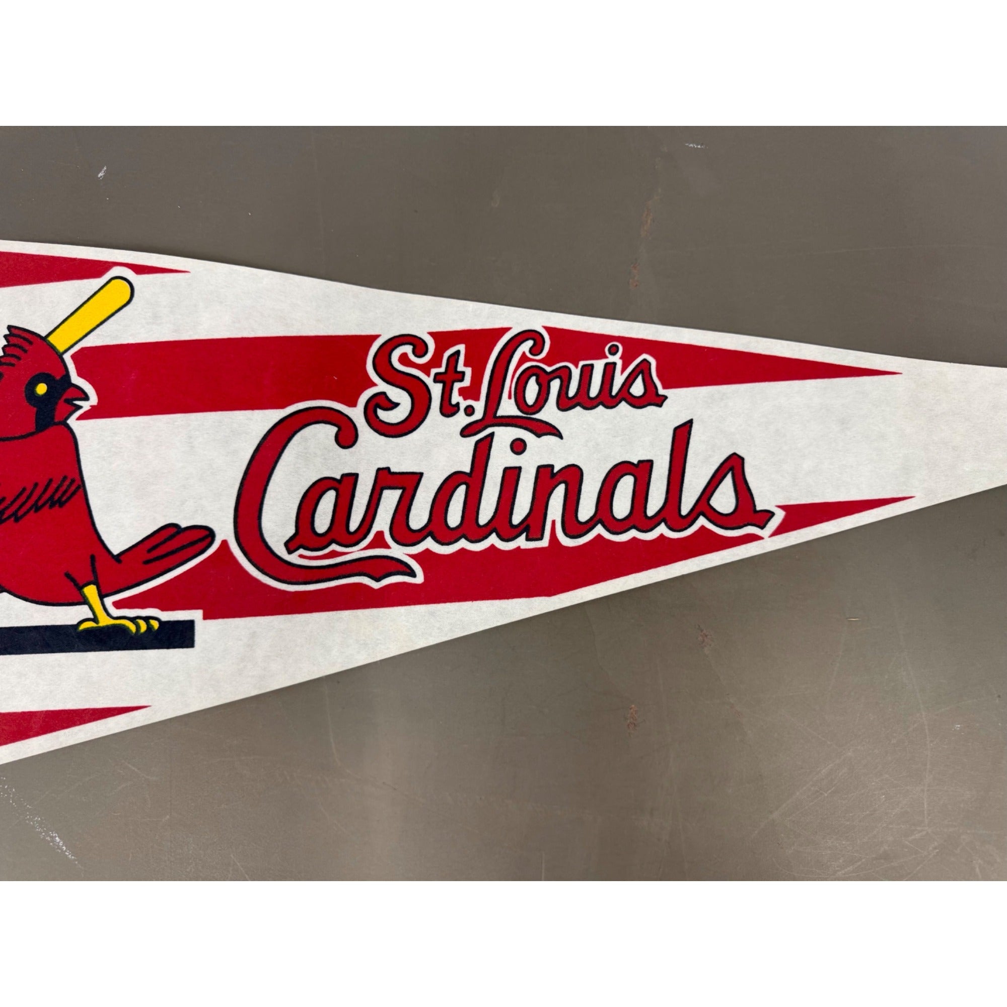 Vintage St. Louis Cardinals MLB Felt Pennant With Striped Design