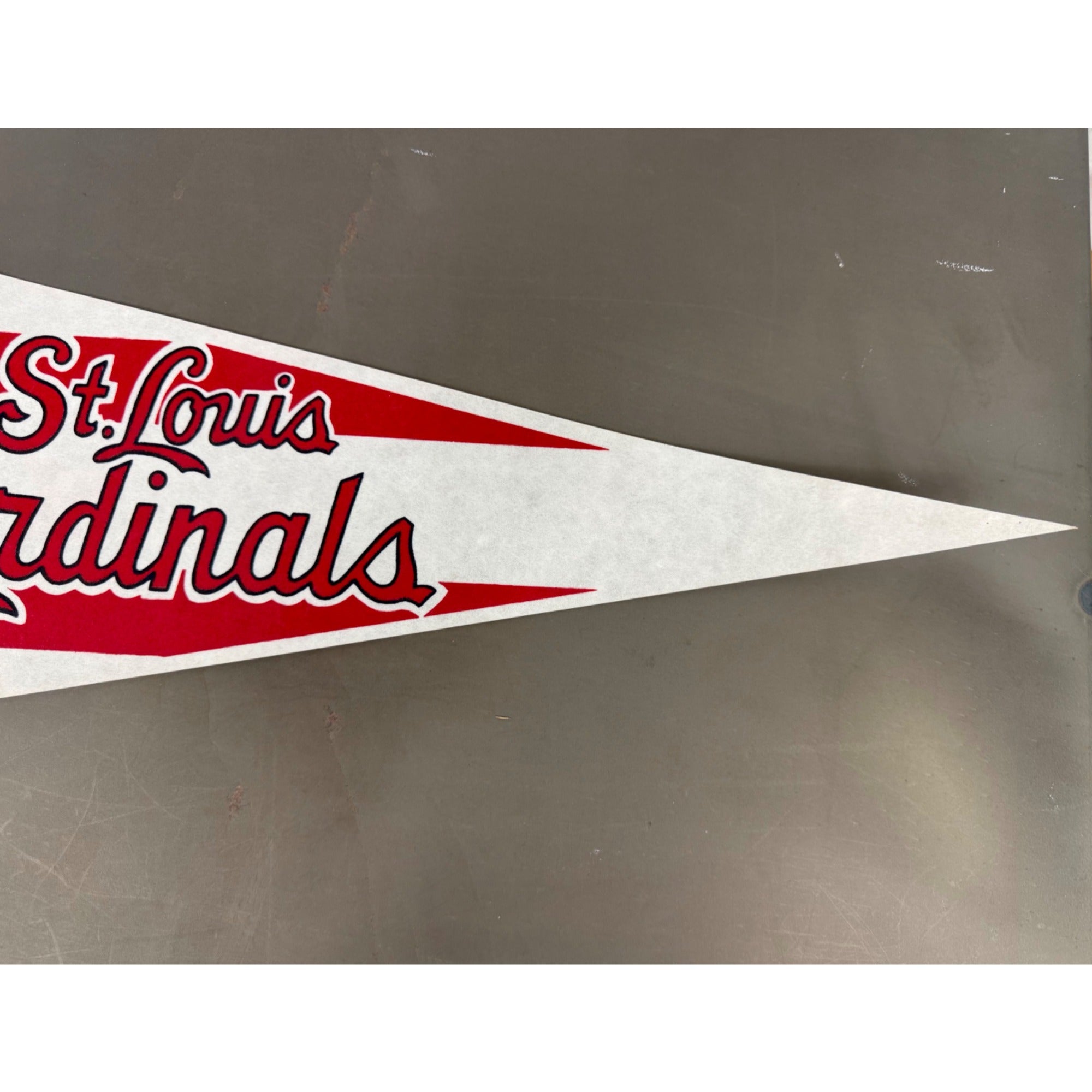 Vintage St. Louis Cardinals MLB Felt Pennant With Striped Design