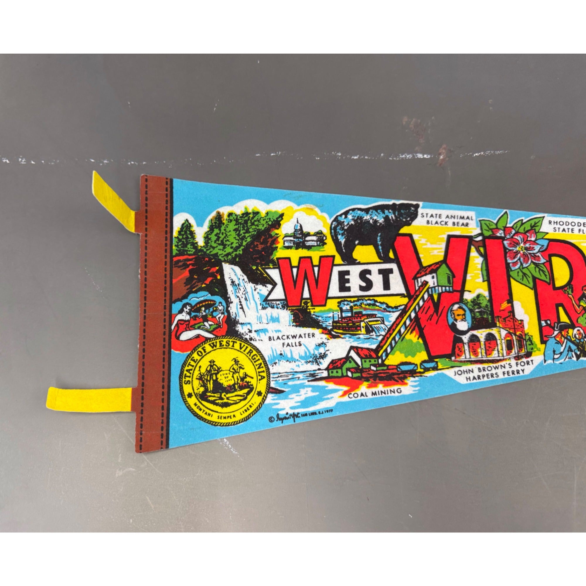 Vintage West Virginia state pennant