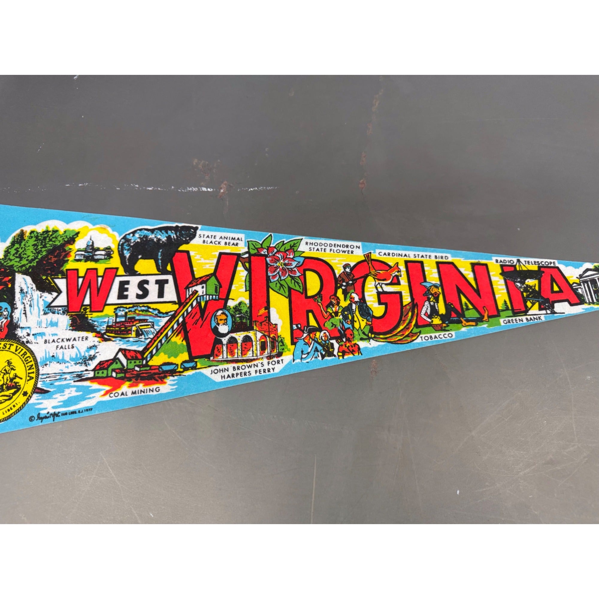 Vintage West Virginia state pennant
