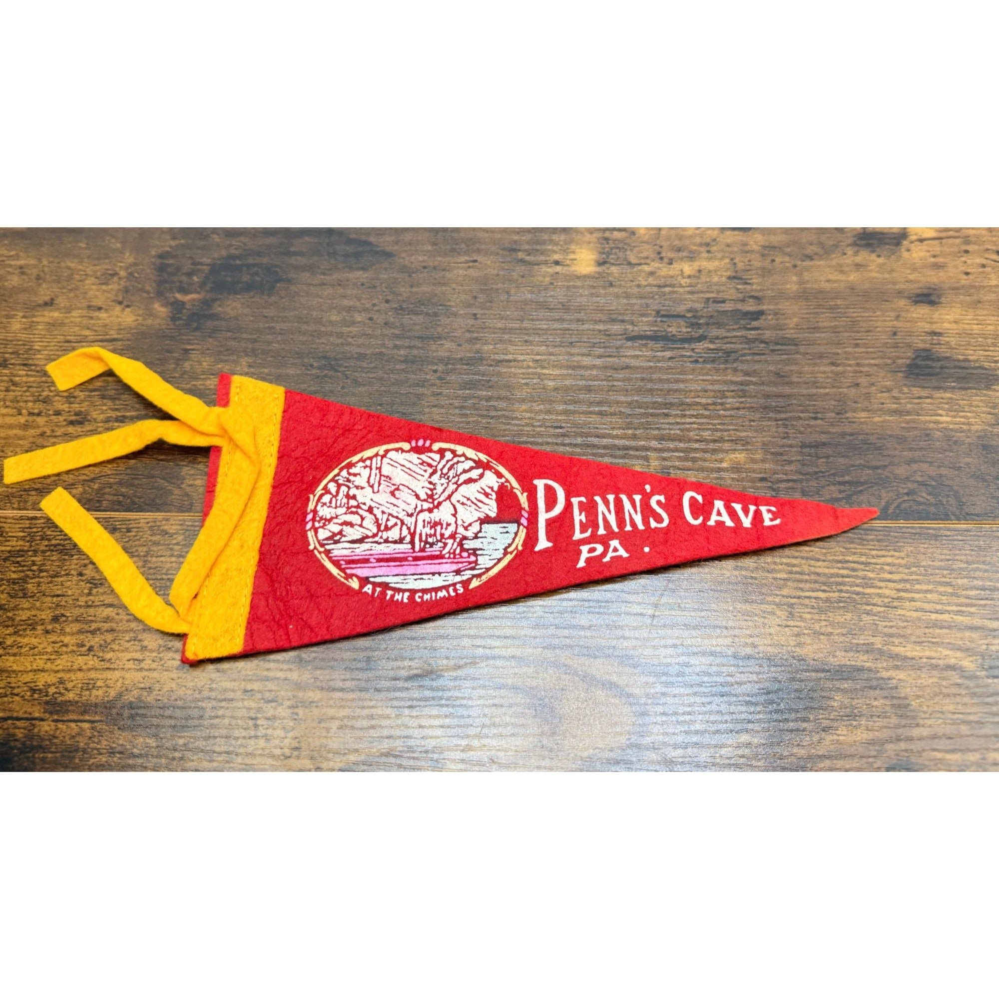 Vintage Penn's Cave PA Felt Pennant Collectible Souvenir Memorabilia 9 inches