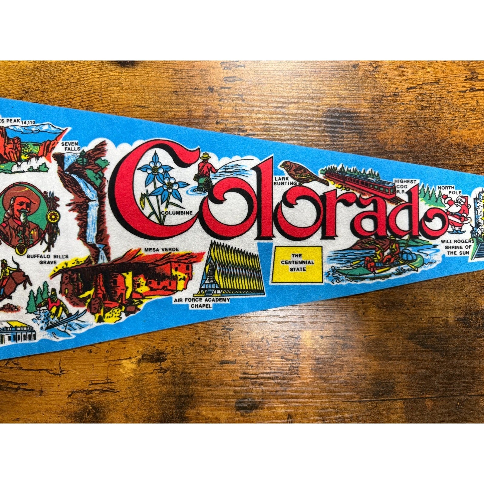 Vintage Colorado state pennant Made in USA