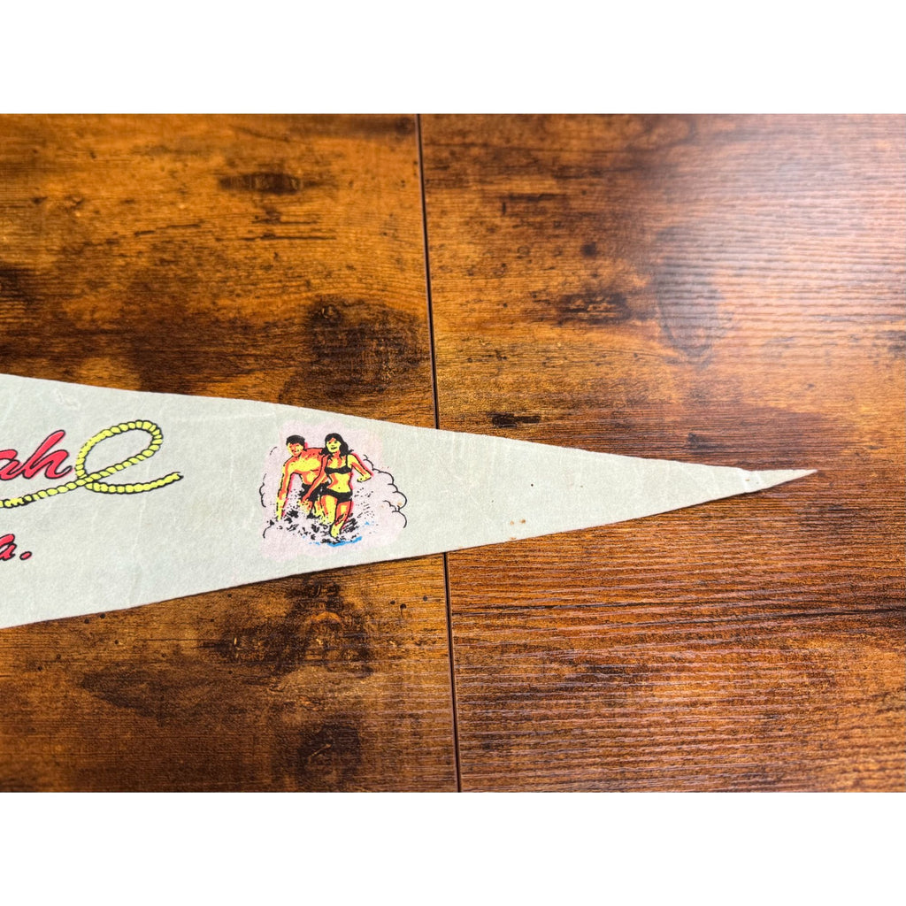 Vintage Savannah Beach Ga Souvenir Pennant