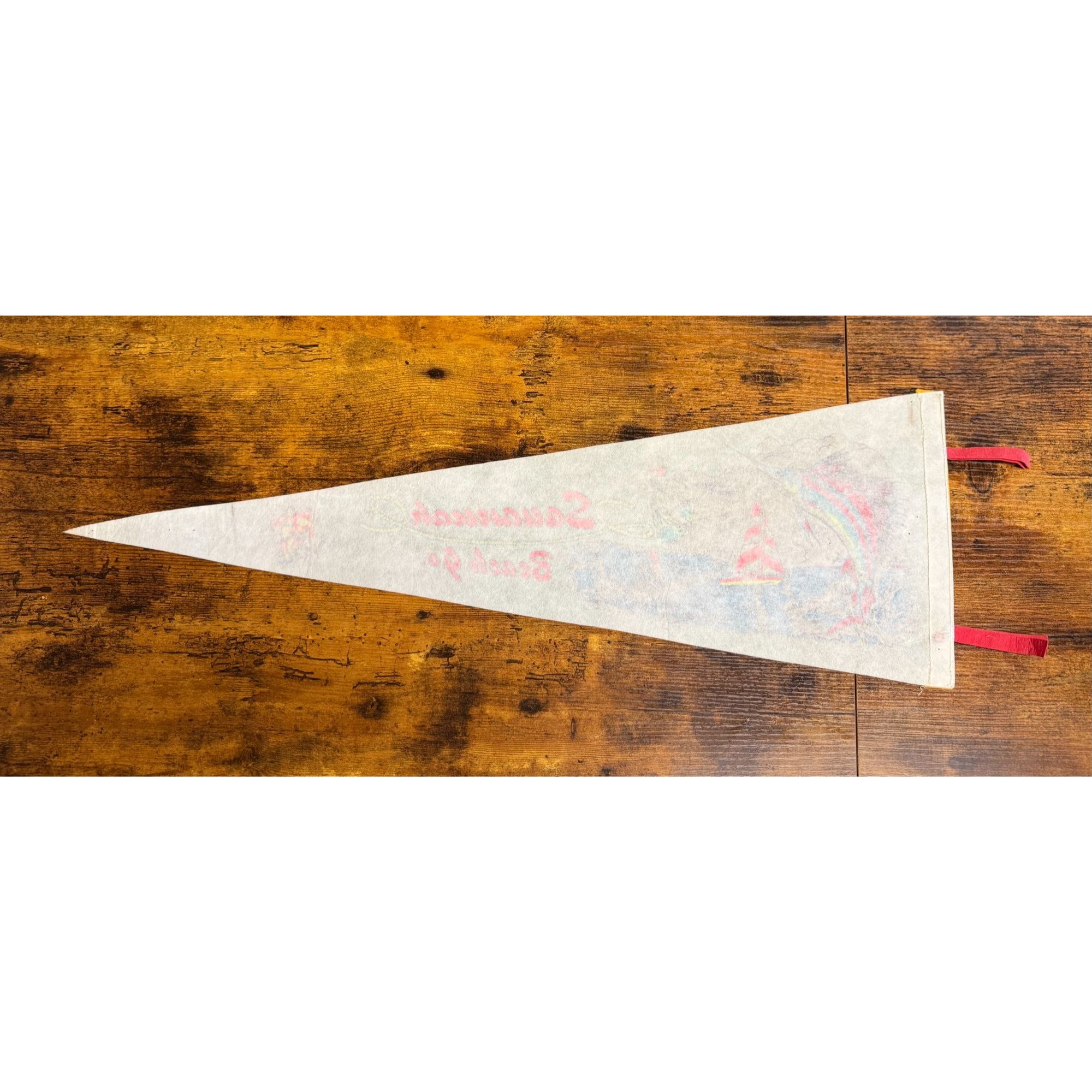 Vintage Savannah Beach Ga Souvenir Pennant
