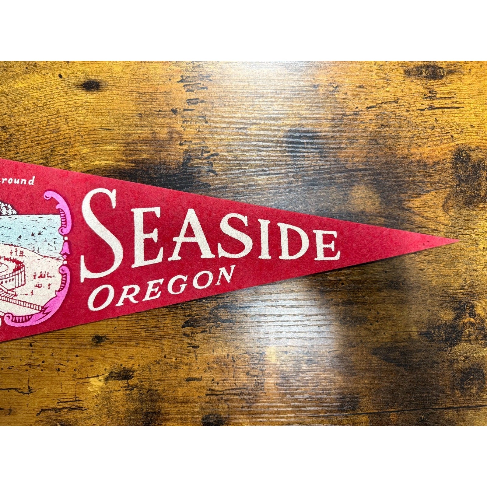 Vintage Seaside Oregon pennant