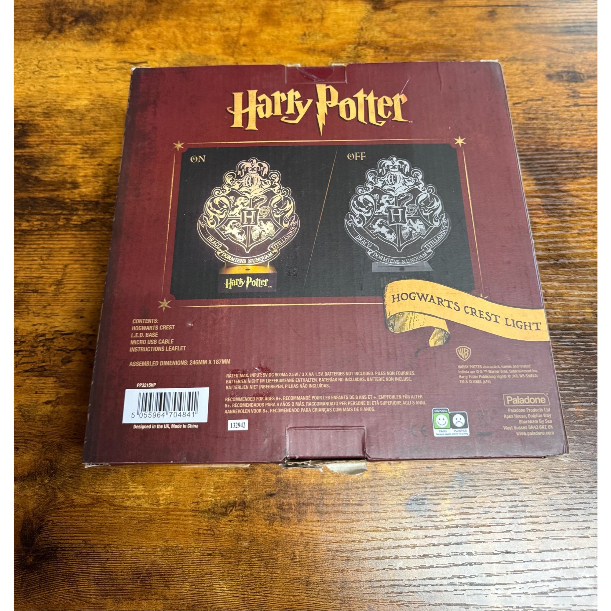 Harry Potter Hogwarts Crest LED Light Gift Decor Battery/Micro USB