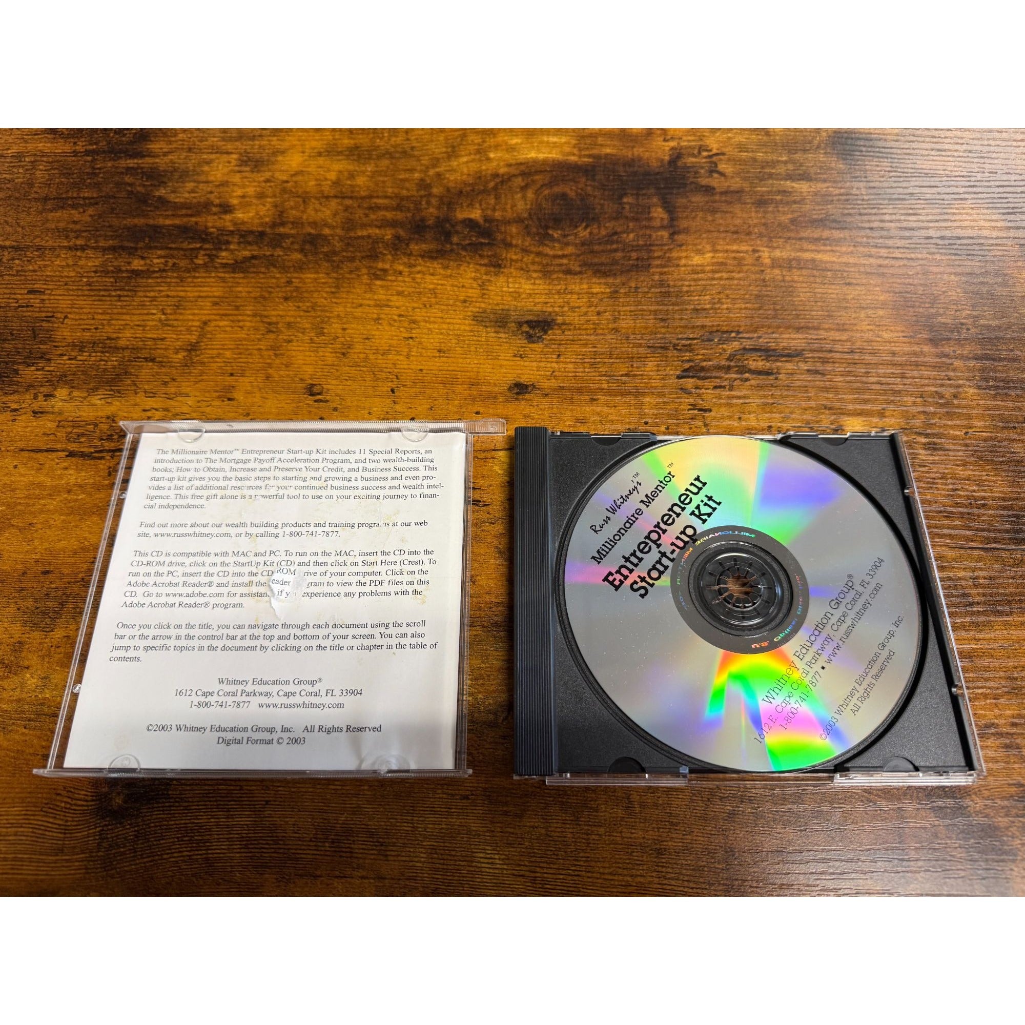 Russ Whitneys Millionaire Mentor Entrepreneur Start-Up Kit CD With 11 Special Reports