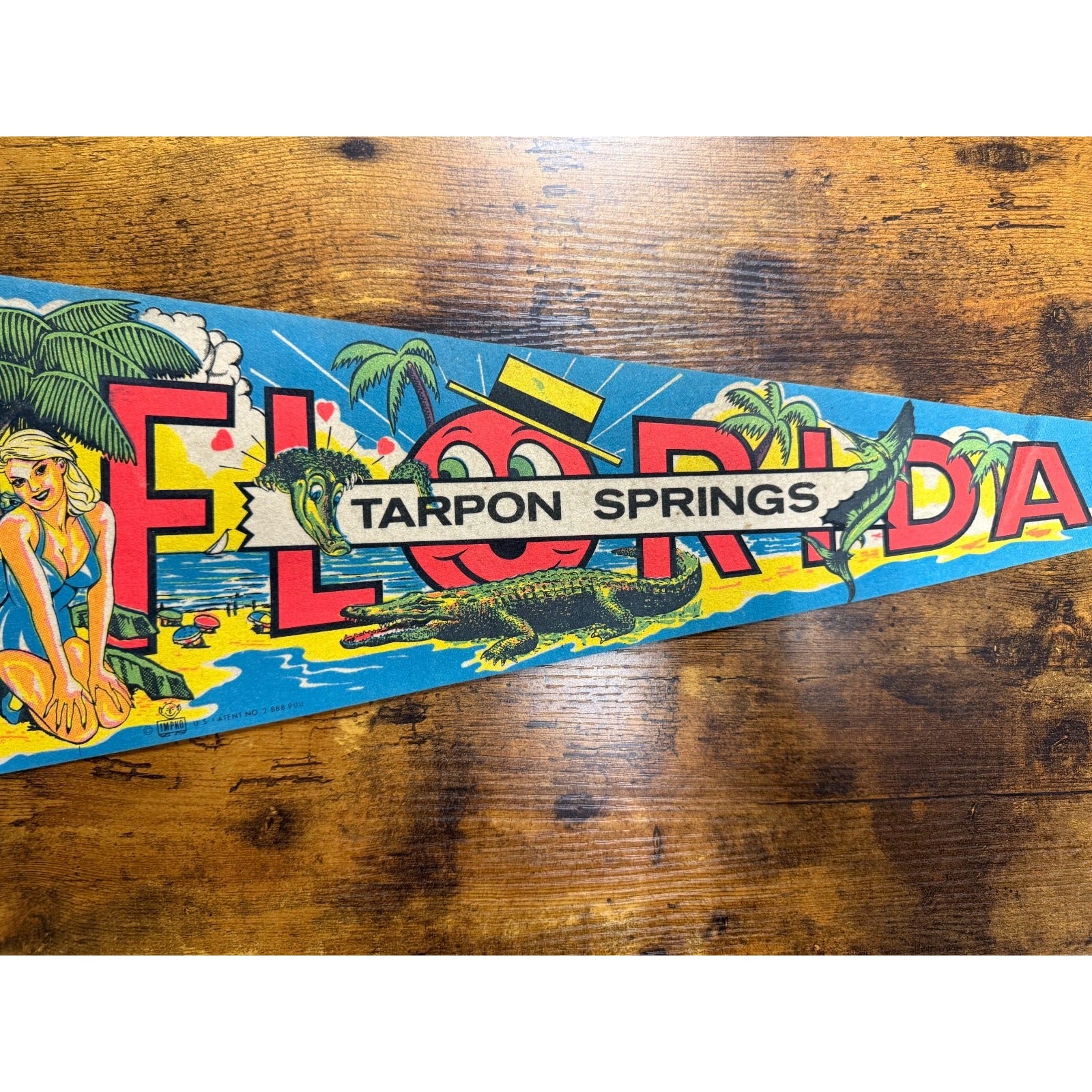 Vintage Tarpon Springs, Florida pennant