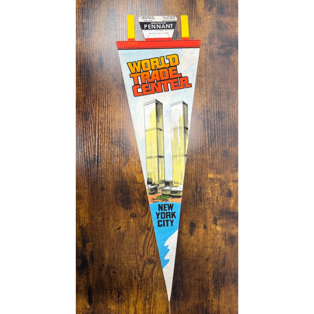 Vintage World Trade Center New York City Souvenir Felt Pennant With Twin Towers