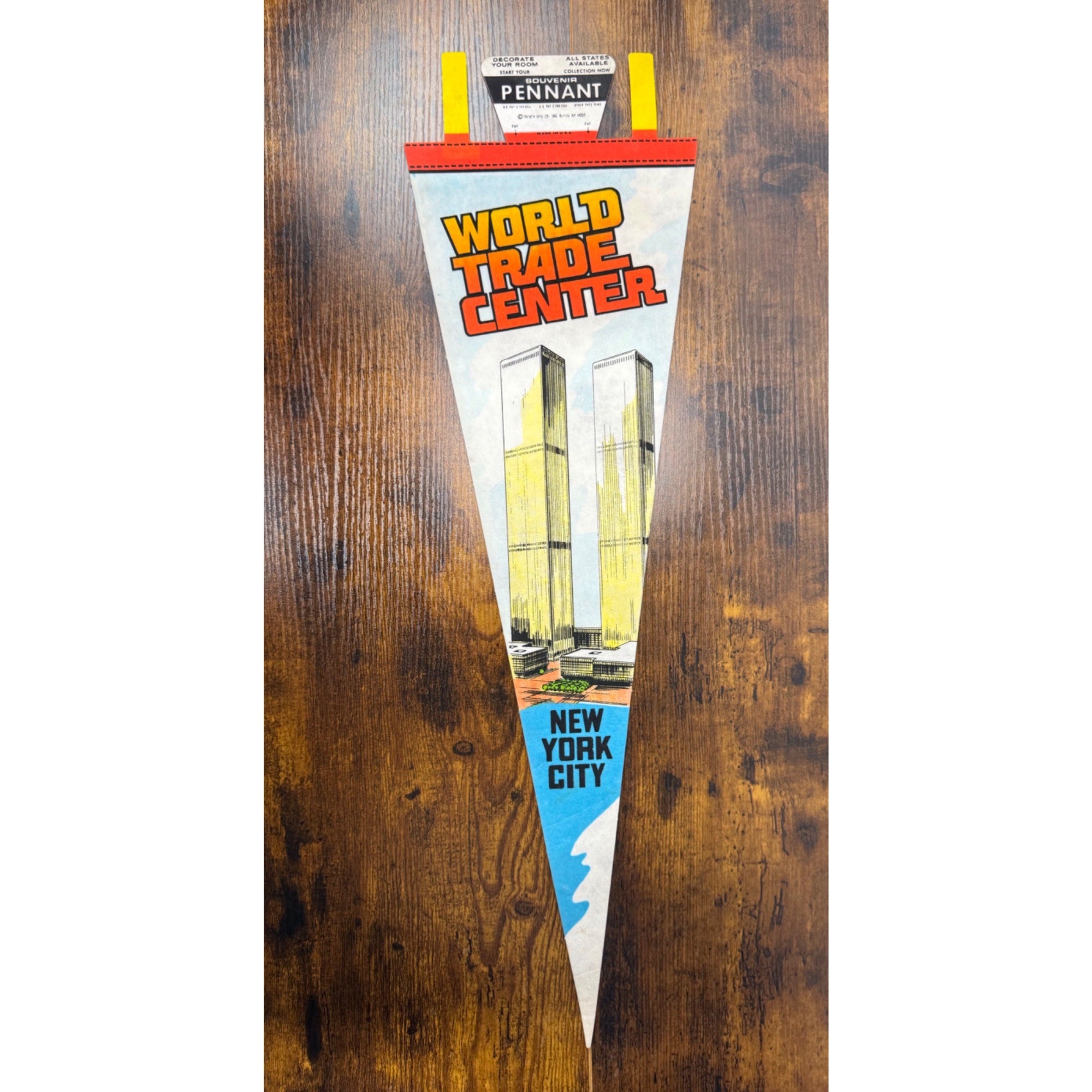 Vintage World Trade Center New York City Souvenir Felt Pennant With Twin Towers