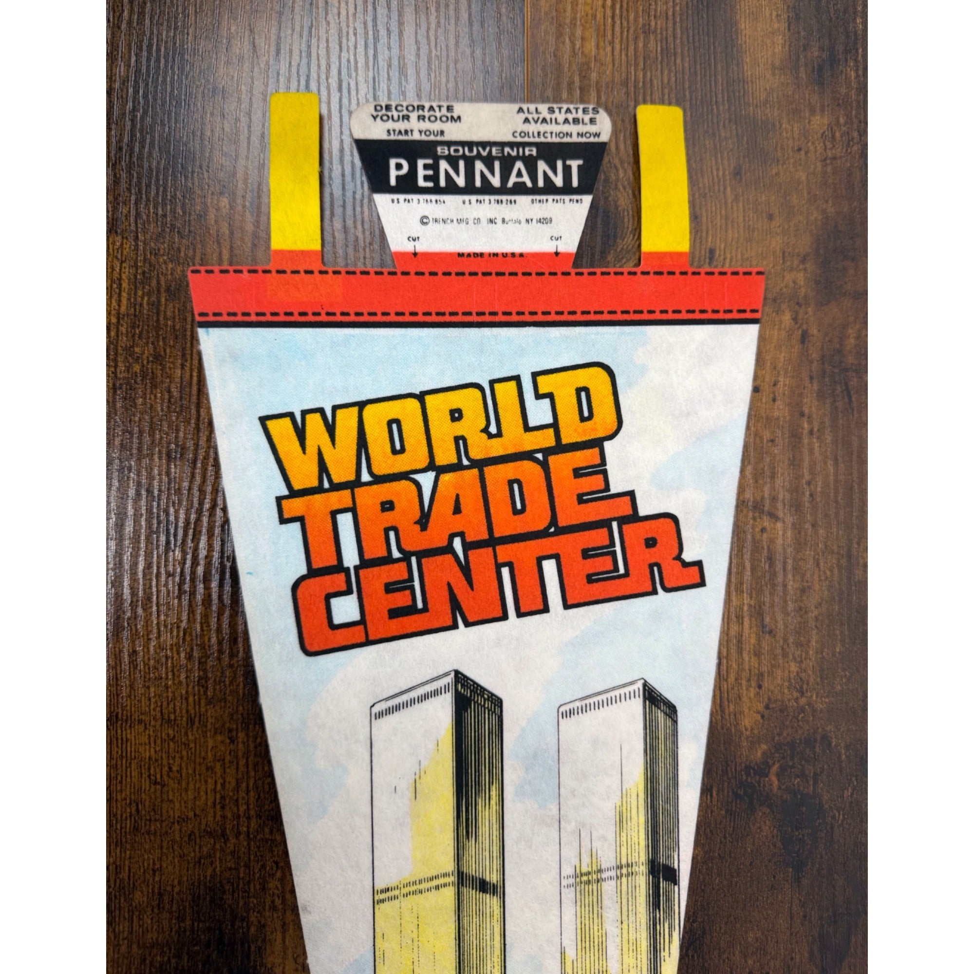 Vintage World Trade Center New York City Souvenir Felt Pennant With Twin Towers