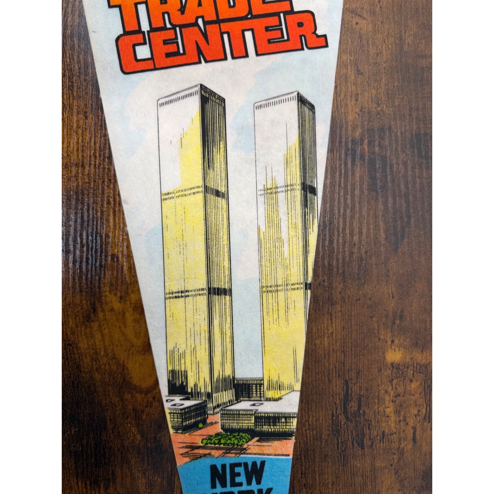 Vintage World Trade Center New York City Souvenir Felt Pennant With Twin Towers
