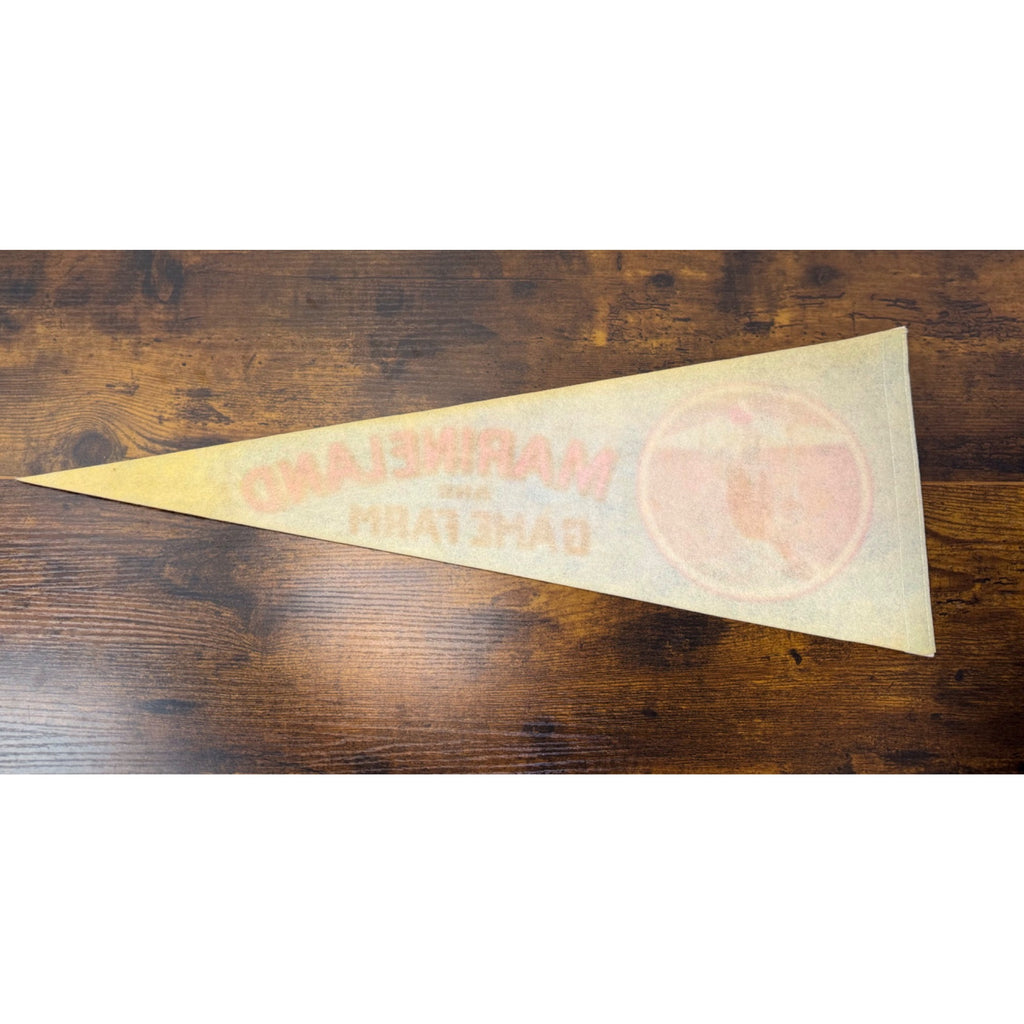 Vintage Marineland & Game Farm Pennant Canada Souvenir Dolphin Graphic