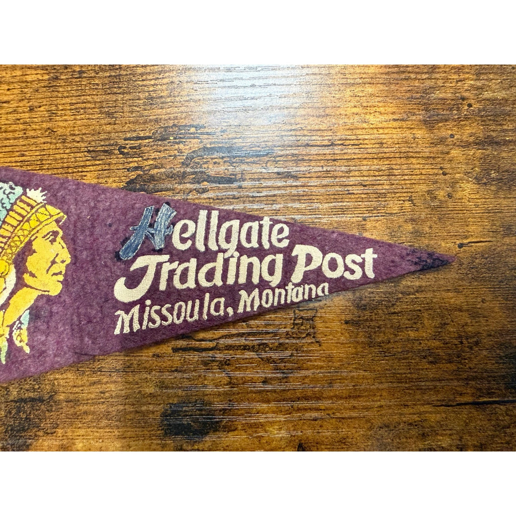 Vintage Hellgate Trading Post Missoula, Montana mini pennant