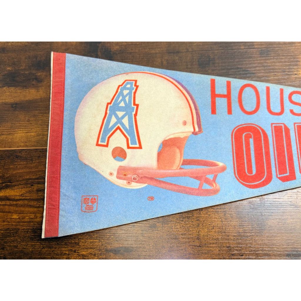 Vintage Houston Oilers NFL Felt Pennant Sports Memorabilia Collectible