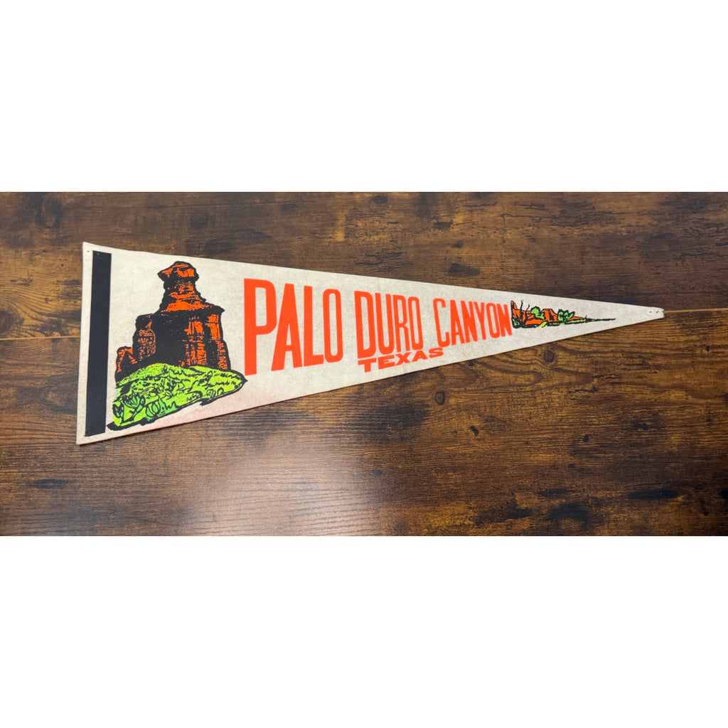 Vintage Palo Duro Canyon Texas Felt Pennant Banner 23 inches damaged tip